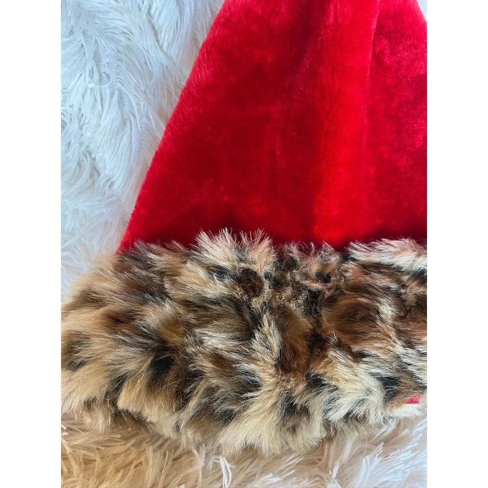 Christmas‎ Eve Santa Hat Lot Large Red Buffalo Plaid Leopard Stripe Fun Unique